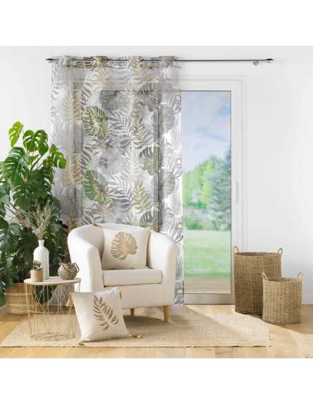 Voilage à œillets 140 x 240 cm Mogador métallisé