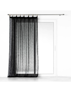 Voilage à œillets bois 140 x 240 cm Minalisa noir