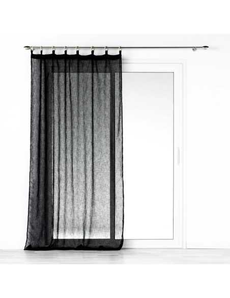 Voilage à œillets bois 140 x 240 cm Minalisa noir