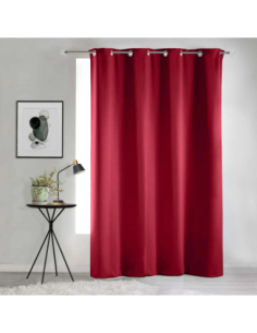Rideau à œillets 140 x 240 cm Occultant carmin 2