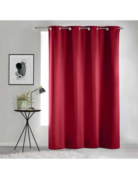 Rideau à œillets 140 x 240 cm Occultant carmin