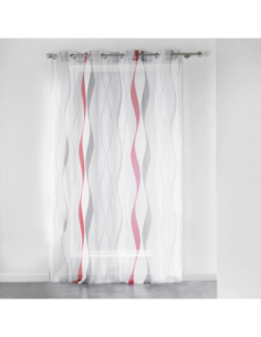 Voilage à œillets 140 x 240 cm Ondulys rouge