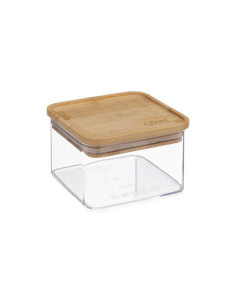 Boîte carrée plastique et couvercle bambou 0,5L ESKE
