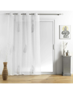 Voilage à œillets 140 x 240 cm Palméor argent 2