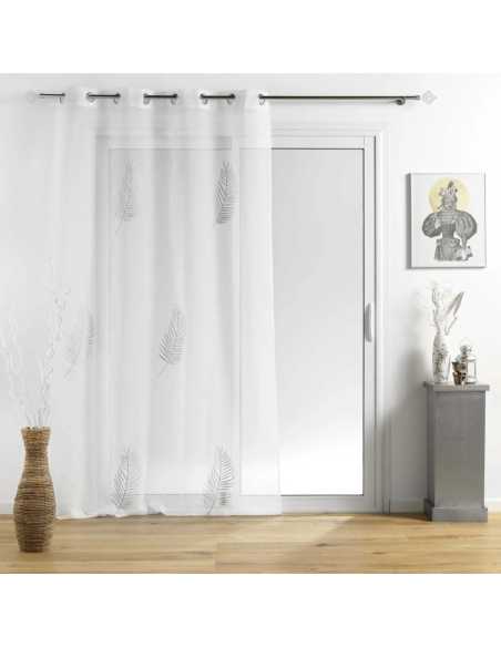 Voilage à œillets 140 x 240 cm Palméor argent