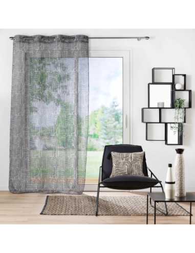 Voilage à œillets 140 x 240 cm Pandore noir