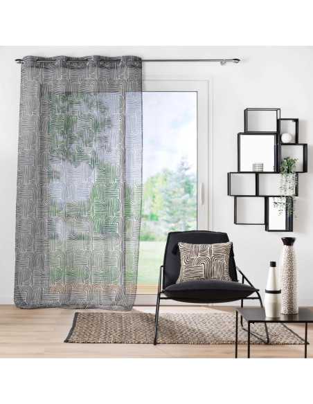 Voilage à œillets 140 x 240 cm Pandore noir