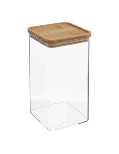 Boîte carrée plastique et couvercle bambou 1,5L ESKE