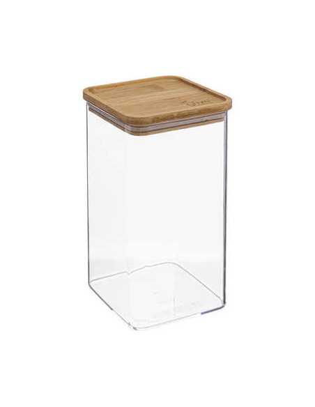Boîte carrée plastique et couvercle bambou 1,5L ESKE