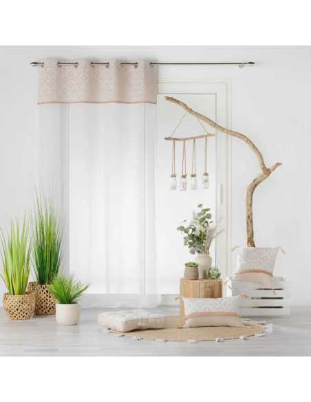 Voilage à œillets 140 x 240 cm Bahina blanc