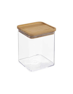 Boîte carrée plastique et couvercle bambou 1L ESKE