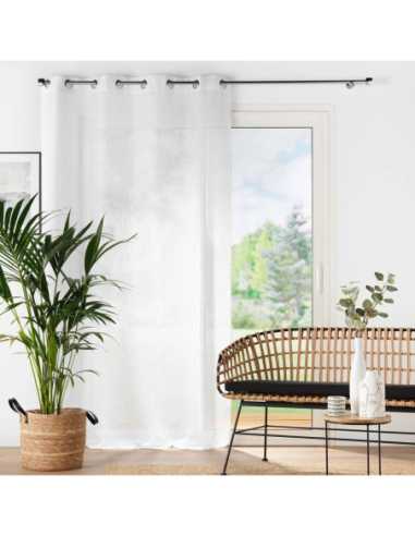 Voilage à œillets 140 x 240 cm Haltona blanc