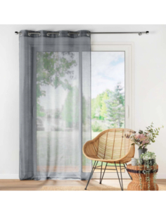 Voilage à œillets 140 x 240 cm Lisséa gris 2