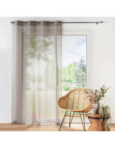 Voilage à œillets 140 x 240 cm Lisséa taupe