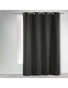 Rideau à œillets 140 x 240 cm Occultant charbon