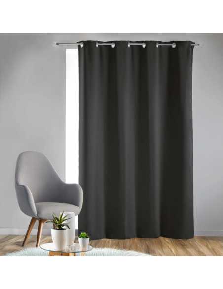 Rideau à œillets 140 x 240 cm Occultant charbon