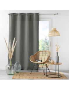 Rideau à œillets 140 x 260 cm Absolu anthracite 2