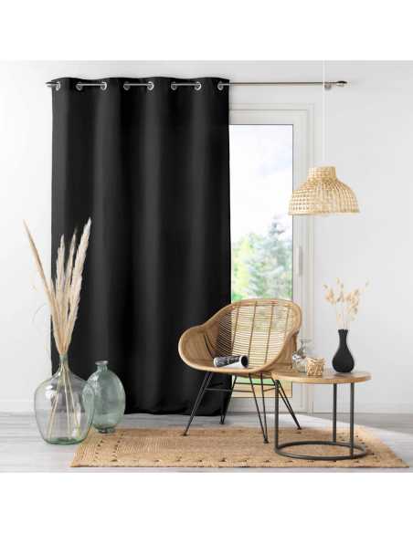 Rideau à œillets 140 x 260 cm Absolu noir