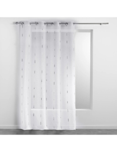 Voilage à œillets 140 x 260 cm Chenilla gris