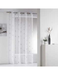Voilage à œillets 140 x 260 cm Chenilla gris 2