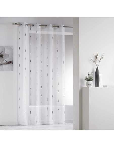 Voilage à œillets 140 x 260 cm Chenilla gris