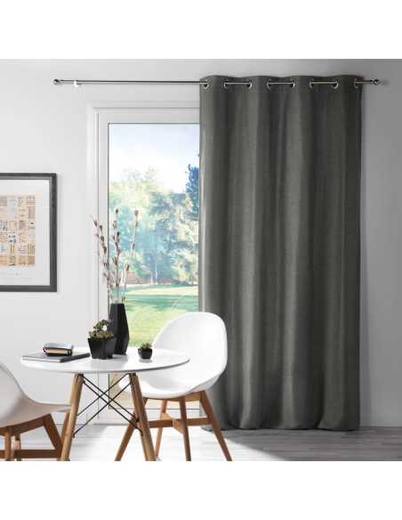 Rideau à œillets 135 x 240 cm Occultant chinéa anthracite