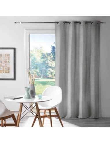 Rideau à œillets 135 x 240 cm Occultant chinéa gris