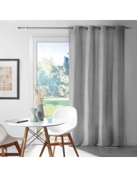 Rideau à œillets 135 x 240 cm Occultant chinéa gris