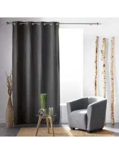 Rideau à œillets 135 x 240 cm Occultant tramina anthracite 2