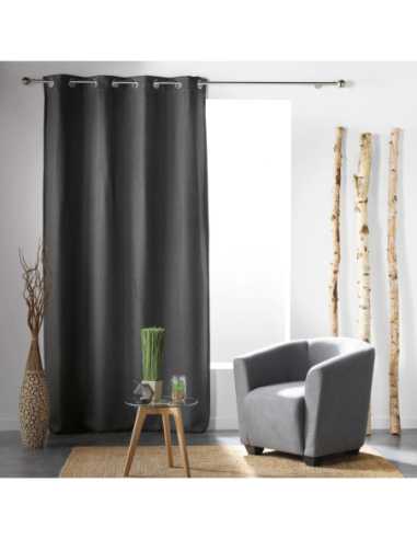 Rideau à œillets 135 x 240 cm Occultant tramina anthracite