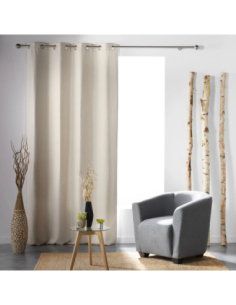 Rideau à œillets 135 x 240 cm Occultant tramina naturel 2