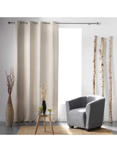 Rideau à œillets 135 x 240 cm Occultant tramina naturel