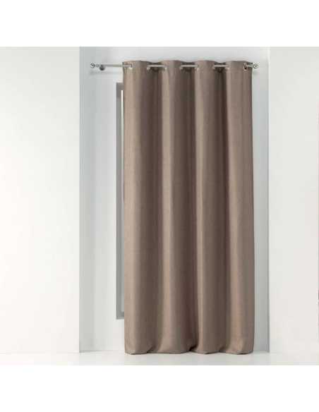 Rideau à œillets 135 x 240 cm Occultant tramina noisette