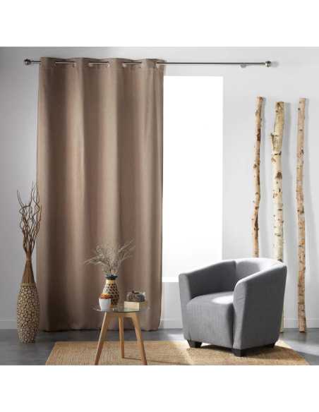 Rideau à œillets 135 x 240 cm Occultant tramina noisette