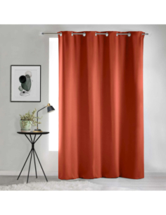 Rideau à œillets 135 x 240 cm Occultant terracotta 2