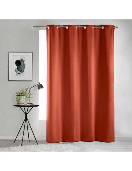Rideau à œillets 135 x 240 cm Occultant terracotta