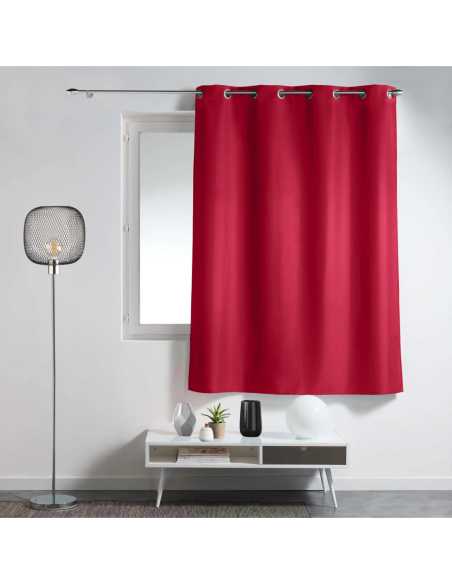Rideau à œillets 140 x 180 cm Essentiel rouge