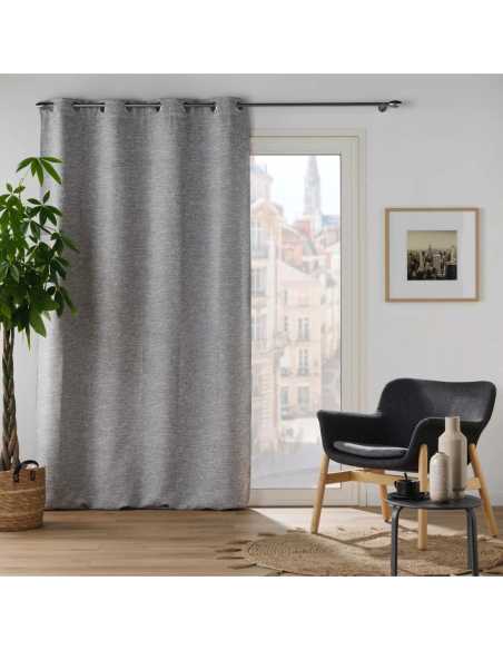 Rideau à œillets 140 x 240 cm Occultant dusky anthracite