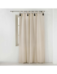 Rideau à passants avec pompons 140 x 240 cm Cyrine