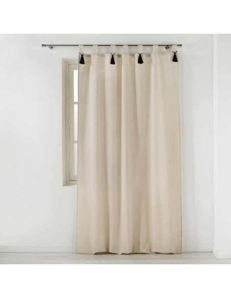 Rideau à passants avec pompons 140 x 240 cm Cyrine