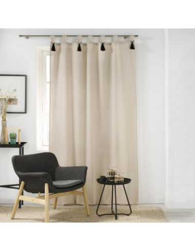 Rideau à passants avec pompons 140 x 240 cm Cyrine