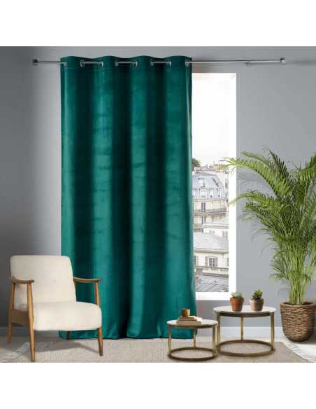 Rideau à œillets 140 x 240 cm Velvetine pétrole