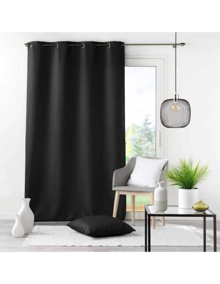 Rideau à œillets 140 x 260 cm Essentiel noir