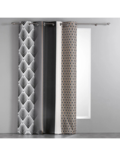 Rideau à œillets 140 x 260 cm Galiléo noir