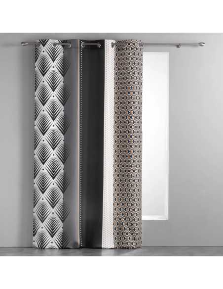 Rideau à œillets 140 x 260 cm Galiléo noir