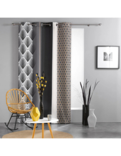 Rideau à œillets 140 x 260 cm Galiléo noir 2