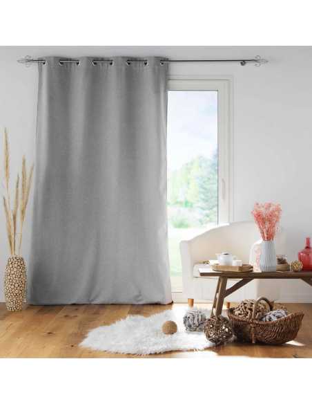 Rideau à œillets 140 x 260 cm Isolant jupiter gris