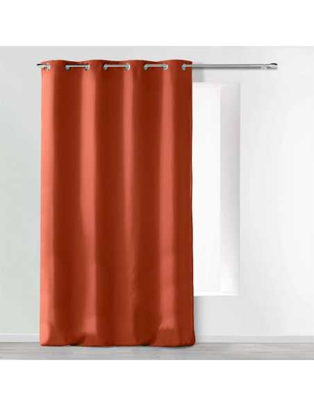 Rideau à œillets 140 x 260 cm Microfibre terracotta