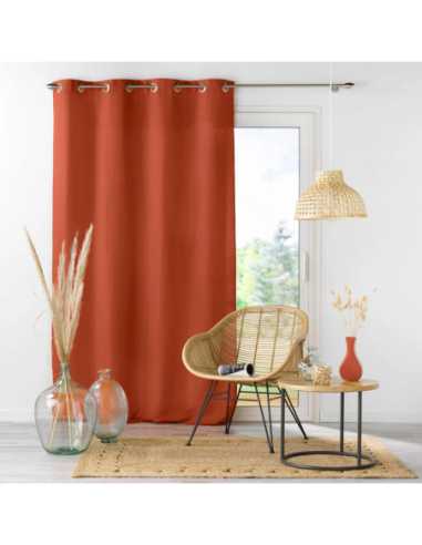 Rideau à œillets 140 x 260 cm Microfibre terracotta