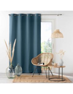 Rideau à œillets 140 x 260 cm Microfibre indigo 2